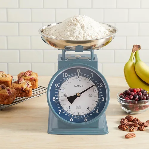 Miniatura 9 de Báscula de cocina mecánica Taylor para pesar alimentos con tazón, pesa hasta 11 libras, mide en gramos y onzas, básculas de alimentos para cocina