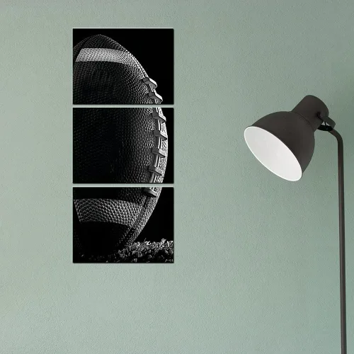 Miniatura 9 de Arte de pared de entrenamiento de rugby gimnasio, fútbol americano para decoración de pared de habitación de niños, pintura en lienzo negro de 12 x