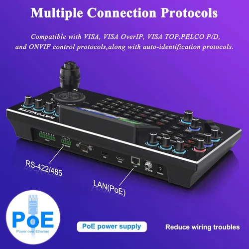 Miniatura 2 de KATOVJJTS PTZ Camera Controller with 5.5" LCD Screen Preview, 4K UHD Input/Output Supported, 4D Joystick IP NDI Camera Controller for Worship Church