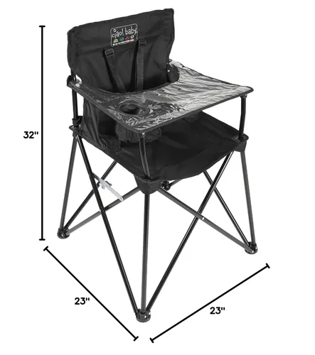 Miniatura 12 de ciao! baby Silla alta portátil para viajes, silla alta plegable con bandeja, color negro Naranja