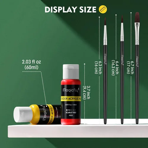 Miniatura 6 de Magicfly Pintura acrílica para exteriores, juego de 30 colores/tubos (2.3 fl oz, 2 onzas) con caja de almacenamiento, pigmentos ricos, pinturas