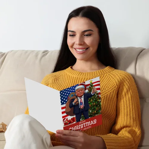 Miniatura 6 de ERKOON Divertida tarjeta de Navidad, tarjeta de felicitación de Navidad humorística de Donald para hombres y mujeres, tarjetas de regalo