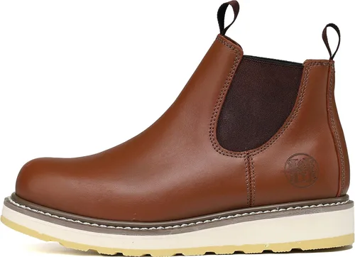 Miniatura 8 de HANDPOINT Botas de trabajo Chelsea Double Gore Pull-On Soft Toe para hombre - Marrón 84985