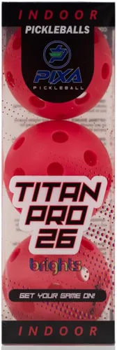Miniatura 15 de PIXA Titan Pro 26 Pickleball para interiores, aprobado por USAPA, bolas de pickleball duraderas para interiores, rebote constante, vuelo suave, Rojo