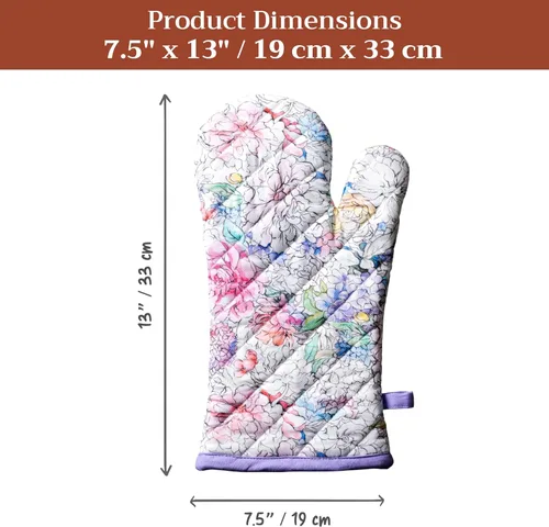 Miniatura 7 de Maison d' Hermine - Guante de horno de 7 x 13 pulgadas, con bucle, 100 % algodón, resistente al calor, cocinar, sartenes, hornear, microondas, 044