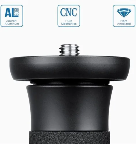Miniatura 6 de Leofoto MPQ-325C Monopod, fibra de carbono premium, resistente al agua, sección de 5 patas, perno de montaje convertible, correa de muñeca (azul)