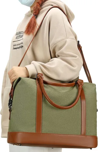 Miniatura 38 de BLUBOON Bolsas de viaje con cremallera, bolsa de lona para mujer, bolsa de fin de semana para mujer, bolsa de lona para llevar en la bolsa de lona