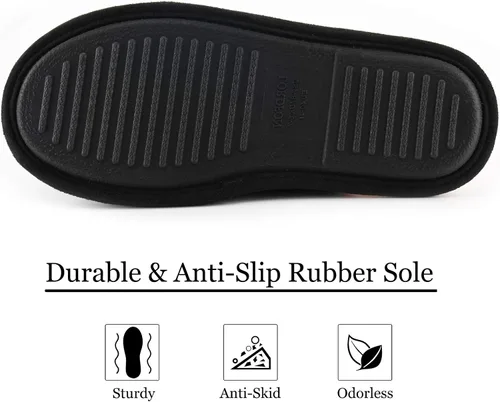 Miniatura 5 de Pantuflas de espuma viscoelástica para hombre, con puntera cerrada, para interiores, cómodas, acogedoras, suaves, antideslizantes, para dormitorio