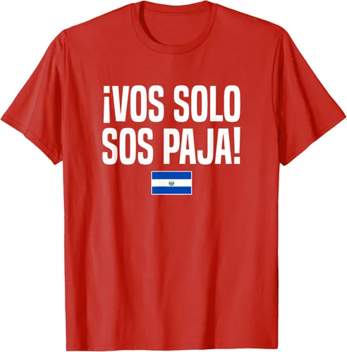 Miniatura 84 de Camiseta Vos Solo Sos Paja Salvadoran Slang Bandera de El Salvador, Negro
