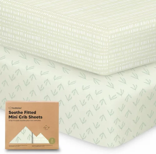 Miniatura 17 de 2 paquetes de sábanas ajustadas para mini cuna - 38x26 sábanas Pack N Play para colchón Pack and Play, algodón orgánico, ropa de cama transpirable