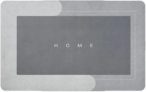 Tapete de baño súper absorbente, suave, de secado rápido, barrera contra la suciedad, para puerta de piso, gris (rectangular), 16 x 24 pulgadas