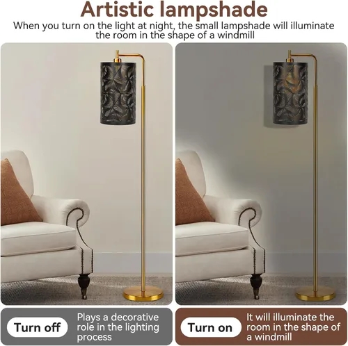 Miniatura 4 de Pantalla de lámpara de tambor grande de metal de corte negro, pantalla de metal de barril, cubierta de sombra de luz decorativa para mesita