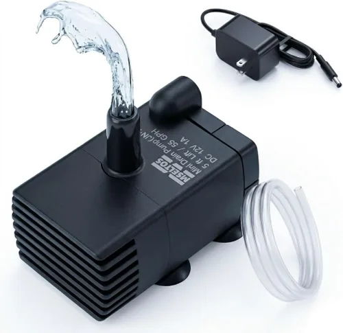 Miniatura 9 de Bomba de sumidero pequeña automática con sensor de agua, elevación de 5 pies, 55 GPH 115 V/230 V, mini bomba de condensado con interruptor