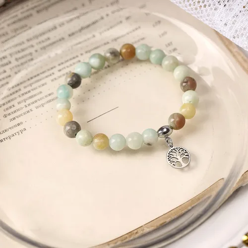 Miniatura 2 de Hevont Regalos de árbol de la vida para mujeres, pulseras de relajación curativas de piedra natural de 0.315 pulgadas (0.315 in), piedras de cristal