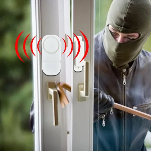 Miniatura 4 de Paquete de 12 alarmas de seguridad inalámbricas para ventana/puerta, sensor magnético, alarma de alerta antirrobo para piscina, súper fuertes