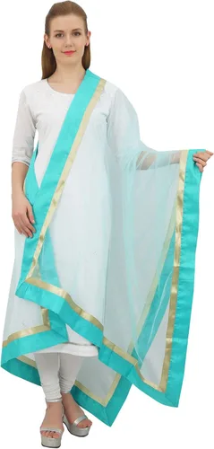 Miniatura 2 de Manta de bufanda de hiyab para mujer, diseño indio Net Dupatta
