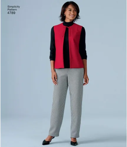 Miniatura 6 de Simplicity 4789 Pantalones de talla grande, chalecos, chaqueta y patrón de costura para mujer de In K Design, tallas AA (10 -18)