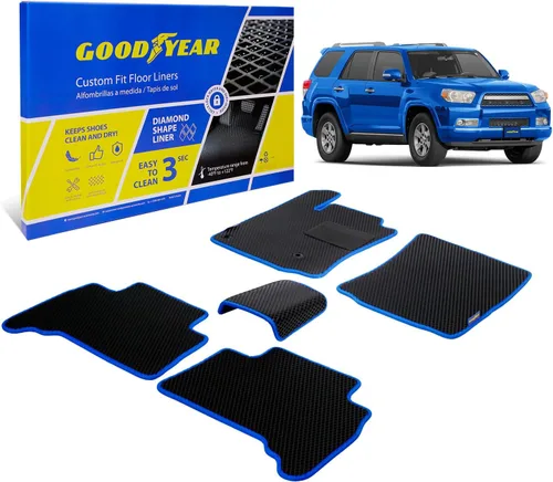 Goodyear Alfombrillas de automóvil para todo tipo de clima, ajuste personalizado para Toyota 4Runner 10-12, juego de 5 piezas, revestimientos de