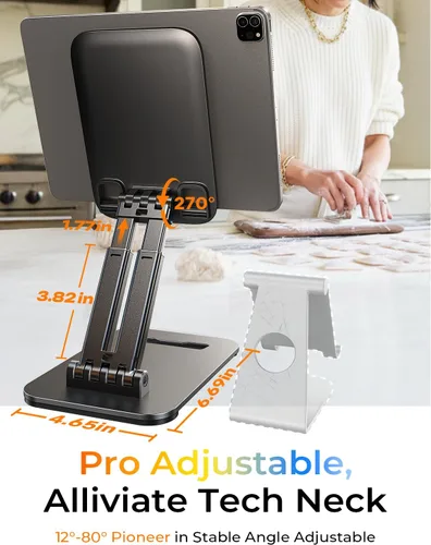 Miniatura 3 de LISEN Soporte para tableta para iPad, soporte para tablet para escritorio, accesorios de escritorio, soporte de monitor portátil para Apple iPad