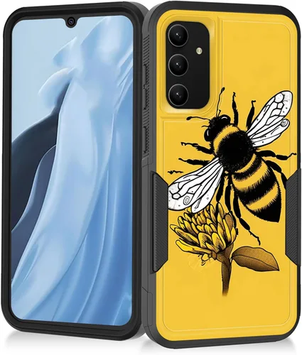 Miniatura 142 de Funda para Galaxy A14 5G, resistente de doble capa híbrida de policarbonato duro, goma suave, a prueba de golpes, funda protectora resistente