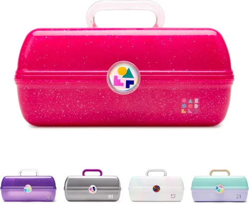 Miniatura 21 de Caboodles On-The-Go Girl - Caja de maquillaje para chicas, dos tonos violeta sobre brillo plateado, caja organizadora de maquillaje de plástico