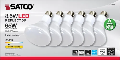 Miniatura 3 de Satco S11471 8.5BR30/LED/830/120V/6PK - Paquete de 6