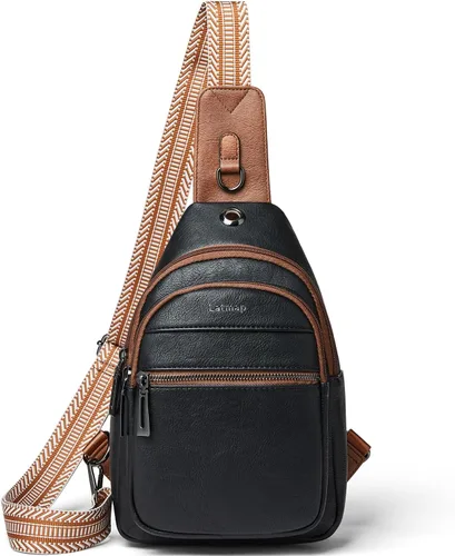 Sling Bag For Women Faux Leather Small Casual Daypack Backpack Fanny Pack Crossbody Chest Bags Purse