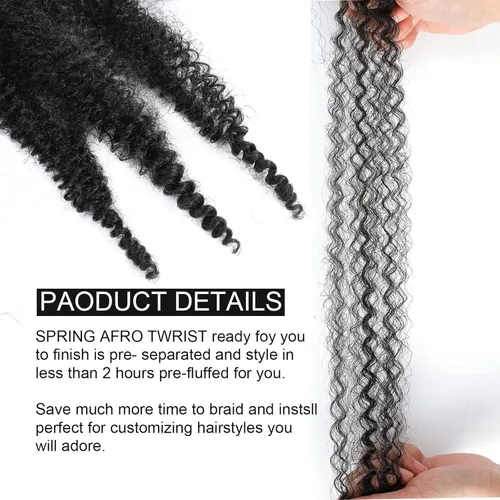 Miniatura 5 de Marley Twist - Cabello trenzado de 10 pulgadas, cabello trenzado preseparado y afro trenzado, 8 paquetes para rastas sintéticas desgastadas