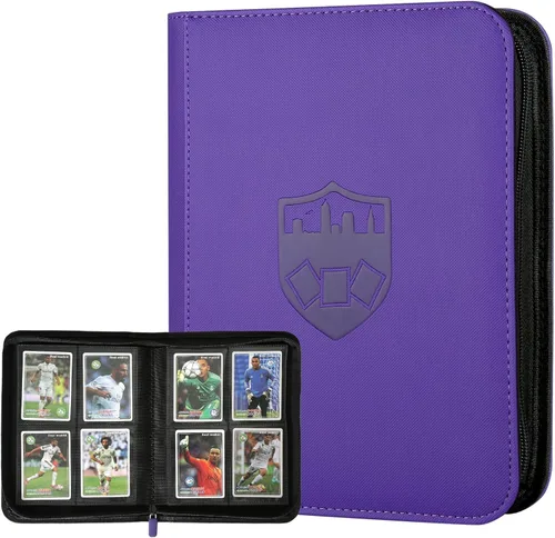 Miniatura 79 de GERMUN Carpeta de tarjetas de poliuretano, 16 bolsillos, carpetas de soporte premium para más de 1000 tarjetas, álbum de bolsillo de doble cara