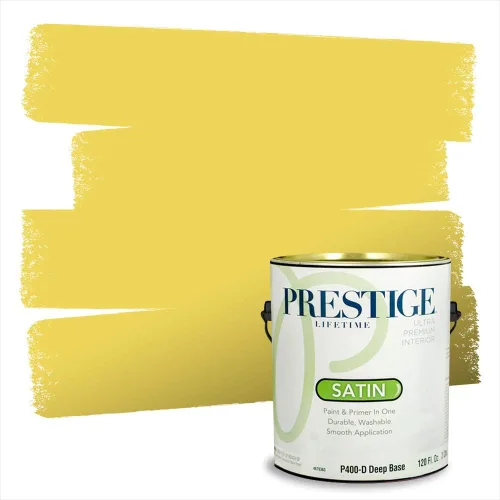 Miniatura 81 de PRESTIGE Pinturas Pintura Exterior e Imprimación En Uno, 1 Galón, Satinado, Pareja Comparable de Benjamin Moore* Amarillo* 320BM-PCM
