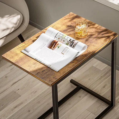 Miniatura 8 de Pipishell - Mesa auxiliar en forma de C de 27 pulgadas de alto, mesa lateral para sofá deslizable debajo, mesa de sofá en forma de C para sala