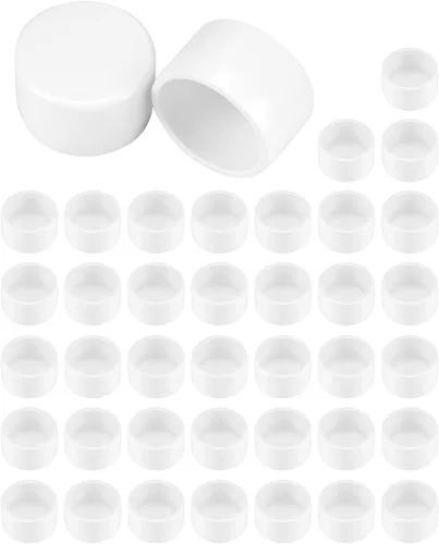 Miniatura 11 de QWORK Tapón de PVC para tubo de extremo, paquete de 20 piezas, 1/2" grado para muebles SCH40, tapón de tubo, conector de enchufe externo, blanco