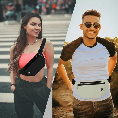 Miniatura 2 de Riñonera para mujeres y hombres, riñonera con correa para el cuerpo resistente al agua, bolsa de cintura deportiva, bolsa de cinturón para viajes