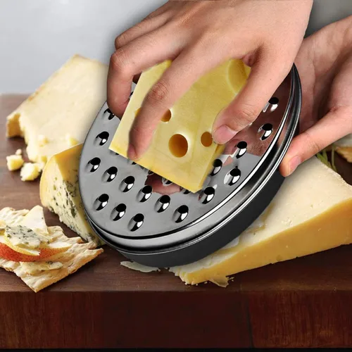 Miniatura 4 de Rallador de queso cítrico y limón con recipiente de almacenamiento de alimentos y tapa, perfecto para queso parmesano duro o cheddar suave, Negro