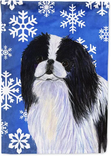 Miniatura 161 de Caroline's Treasures SC9374GF Bulldog English Snow flakes Holiday Garden Flag Buzón Bandera decorativa para patio exterior, patio, obras de arte
