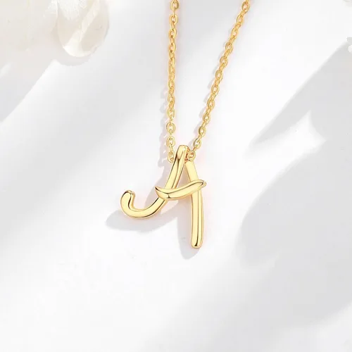 Miniatura 190 de EUDORA Collares de plata esterlina con inicial para mujer, regalos clásicos de 26 letras sin cuello para niñas, hermana, madre hija, cadena de 18