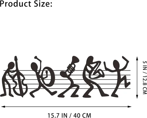 Miniatura 2 de Aimery Decoración de pared musical – Esculturas de banda de música y notas musicales – Soporte de pared para sala de estar, dormitorio – Regalo