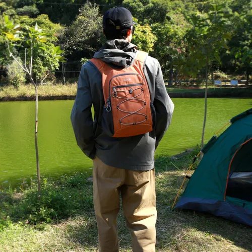Miniatura 7 de BOVIP Mochila de senderismo de 20L Mochila de senderismo plegable ligera Mochila de viaje pequeño al aire libre plegable bolsa de hombro naranja