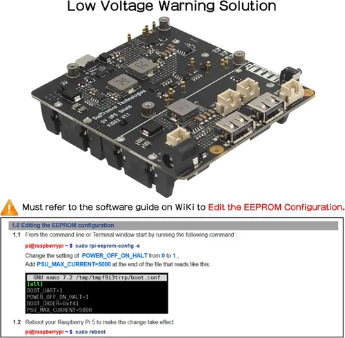 Miniatura 2 de Geekworm X1202 Placa de expansión UPS de 4 celdas y 5 V para Raspberry Pi 5 Salida máxima de 5.1 V 5 A Entrada ancha de 6 a 18 V Encendido