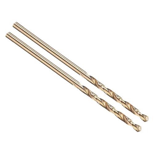 Miniatura 138 de PATIKIL Broca Jobber de 0.039 in, vástago recto M35 cobalto 5% acero de alta velocidad 135° acabado dorado para metal duro de acero inoxidable - 2
