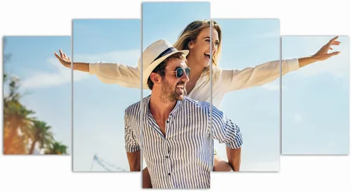 Miniatura 9 de LZIMU Impresiones en lienzo personalizadas de 5 paneles, personaliza tu foto en lienzo para decoración del hogar