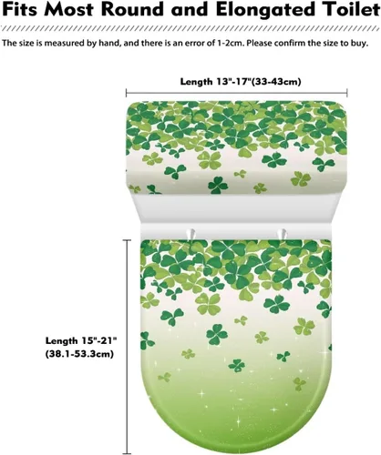 Miniatura 5 de Fundas antideslizantes para tapa de inodoro y tanque del Día de San Patricio, fundas elásticas para tapa de inodoro, accesorios de decoración de St.