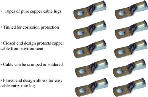 Miniatura 4 de WNI - Cable de cobre puro ultra flexible para soldadura + 5 terminales eléctricas para cable de cobre de 0.31 pulgadas y 5 de 0.38 pulgadas + tubo