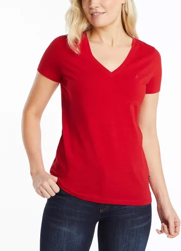 Miniatura 6 de Nautica Camiseta de algodón elástico con cuello en V para mujer Easy Comfort