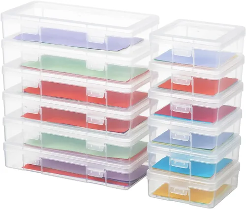 Miniatura 15 de novelinks Contenedores de almacenamiento de plástico transparentes apilables con tapa de cierre - Contenedores de almacenamiento organizadores de 2