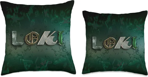 Miniatura 3 de Marvel Studios Loki Series - Almohada con logo (16.0 x 16.0 in), multicolor