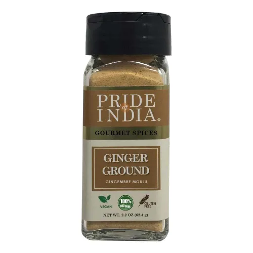 Pride of India – Jengibre Fino Molido – Especia Gourmet – Se Mezcla Bien – Bueno para Cocinar/Hornear/Té y Más – Sin Aditivos – Polvo de Raíz Fresca