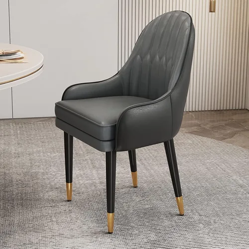 Miniatura 10 de Sillas de comedor modernas, sillas de comedor tapizadas de piel sintética de mediados de siglo, sillas auxiliares de ocio con patas de metal para 15