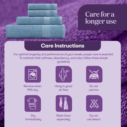 Miniatura 6 de TowelSelections Toallas suaves y absorbentes de algodón para baño, hotel, ducha, spa, gimnasio, toalla de baño, toalla de mano, 2 paños de baño