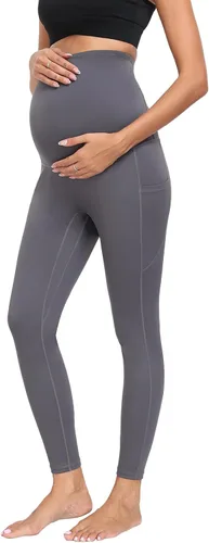 Miniatura 4 de JOJOANS Leggings de maternidad sobre el vientre con bolsillos, pantalones de yoga para embarazo, ropa deportiva suave, pantalones de maternidad